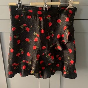 Skort! Satin floral skort